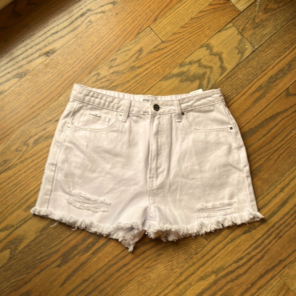 Insane gene white cutoff shorts